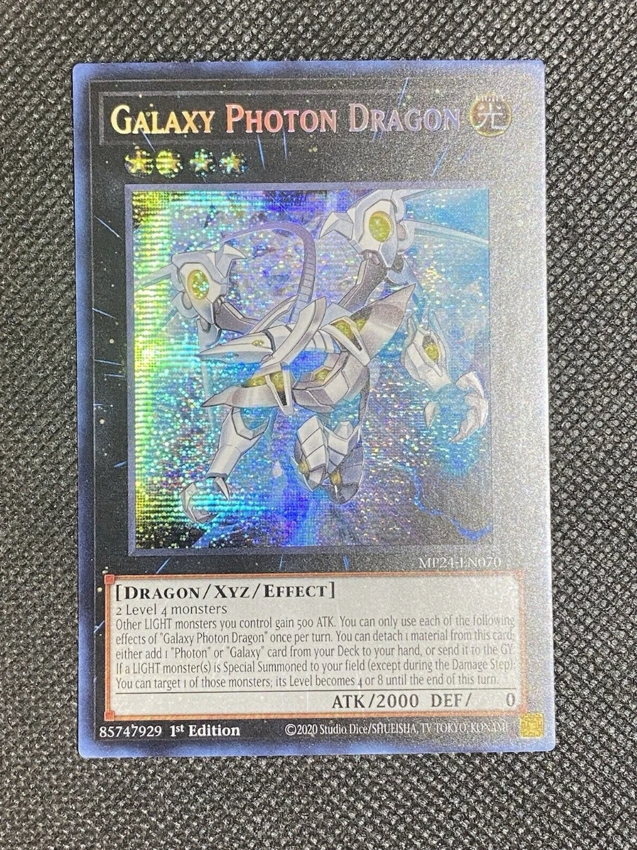 

Yugioh KONAMI Duel Monsters TCG MP24-EN070 Galaxy Photon Dragon Secret Rare English 1st Edition Collection Mint Card