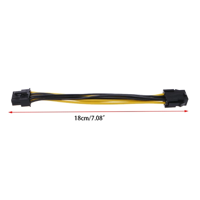 PCI for Express PCI-E 6-Pin Female To 8-Pin Male Video Card Power Adapter Cable 18cm/7.08in