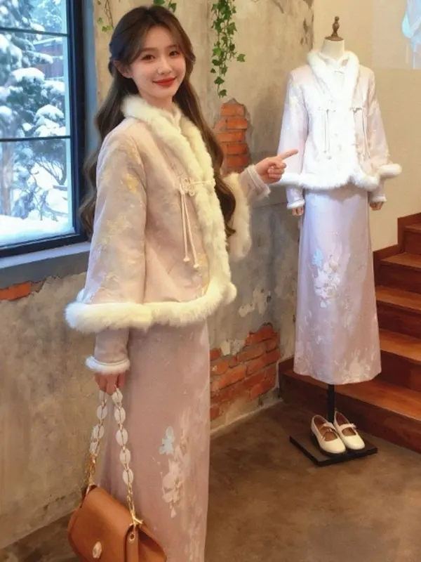 

New Chinese Sle National Trend Set Gentle Wind Super Beautiful Outerwear Dr Long Sve Comfortable Cotton Suit