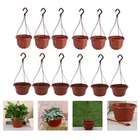 12 Pcs Plastic Flower Pot Wear Resistant Thick  Octagonal Planter Hanging Garden Plant Container Balcony Decor Patio decor Groot