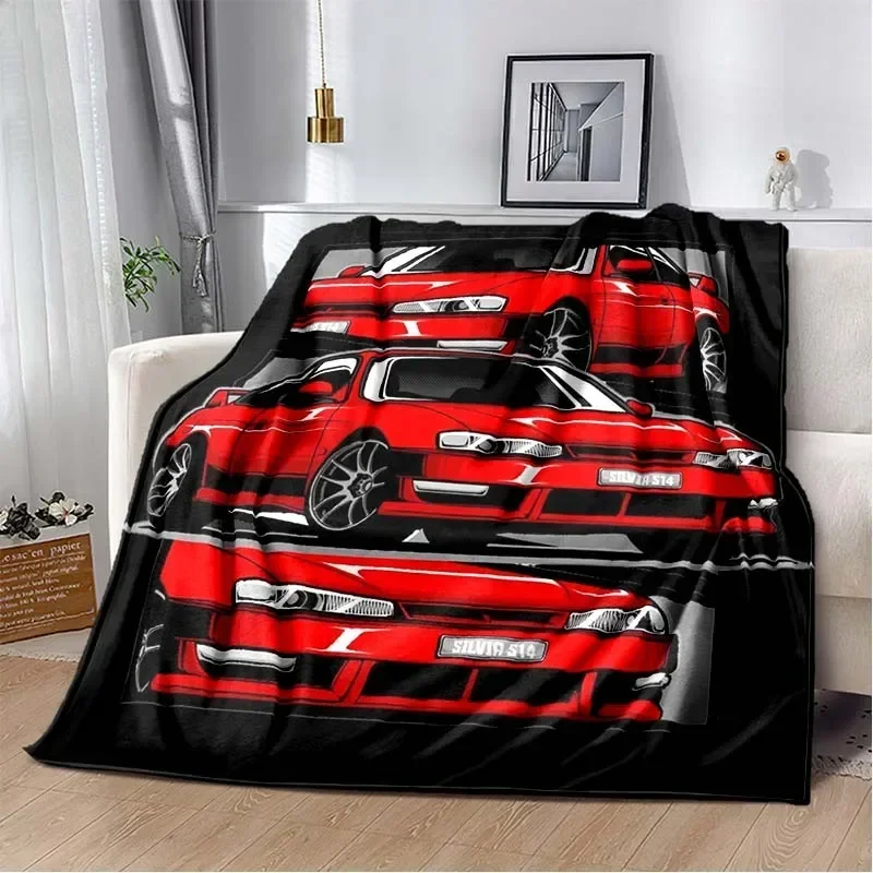 

Japan Racing Car Pattern Flannel Blanket,for Couch, Bed, Sofa, Office-Soft and Soothing Digital Printing Blanket For All Season