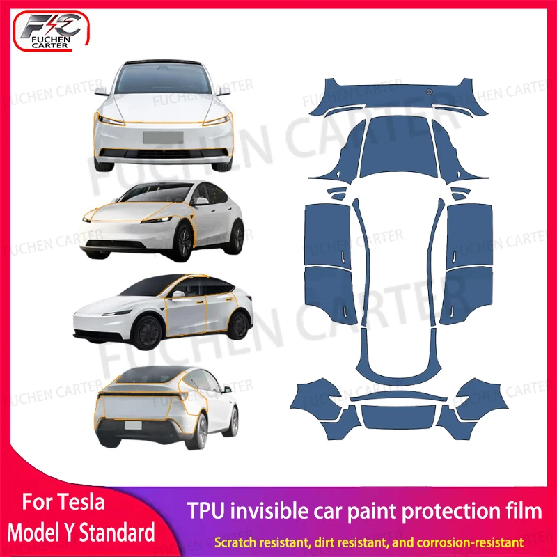 

Для Tesla Model Y Standard 2026: Защитная пленка из ТПУ от царапин, невидимая, предварительно вырезанная, для кузова автомобиля, комплект прозрачной защитной пленки (Clear Bra), наклейка