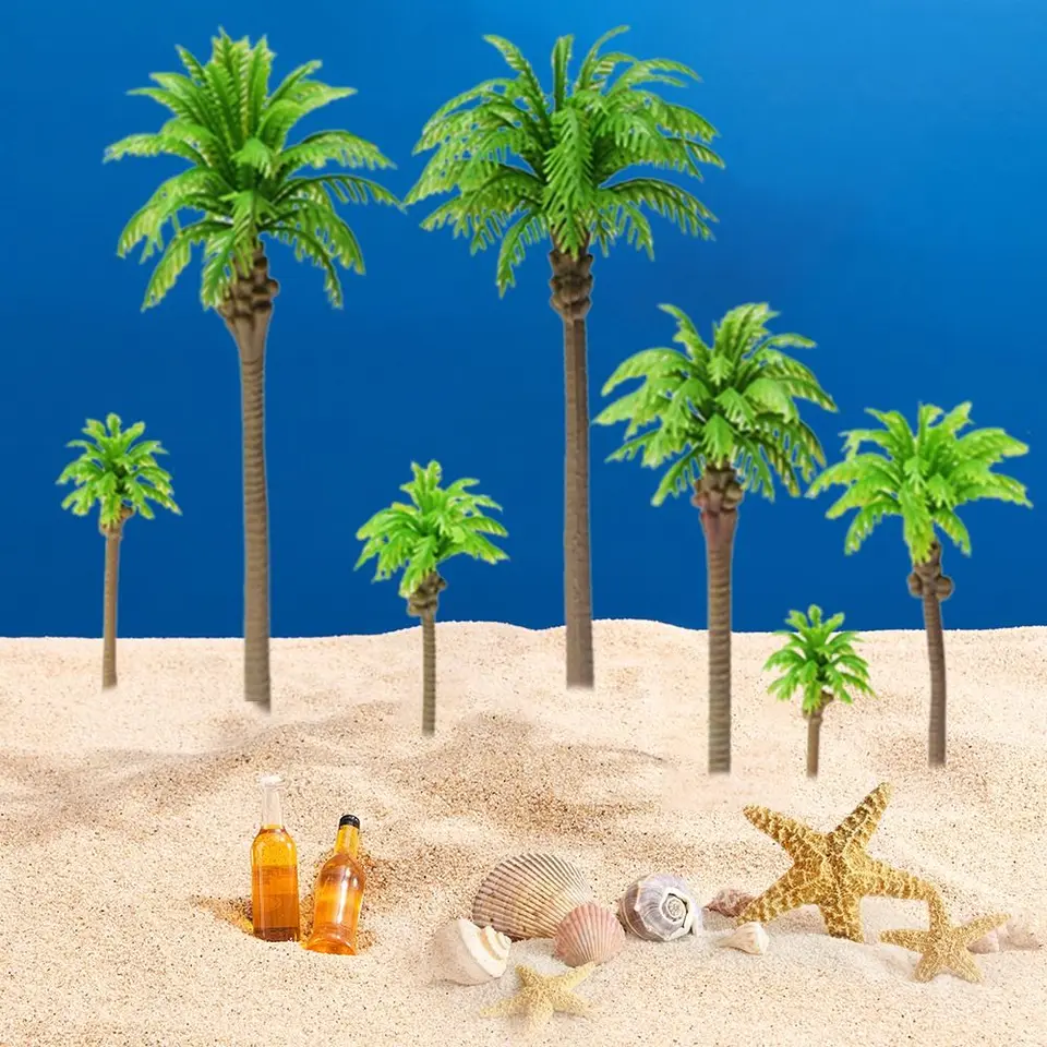 5 Stck Plastik palme Modell knstliches Handwerk Kokosnuss Mikr Landschaft  stereo skopische Kokospalme Miniatur Desktop-Dekoration - AliExpress 15
