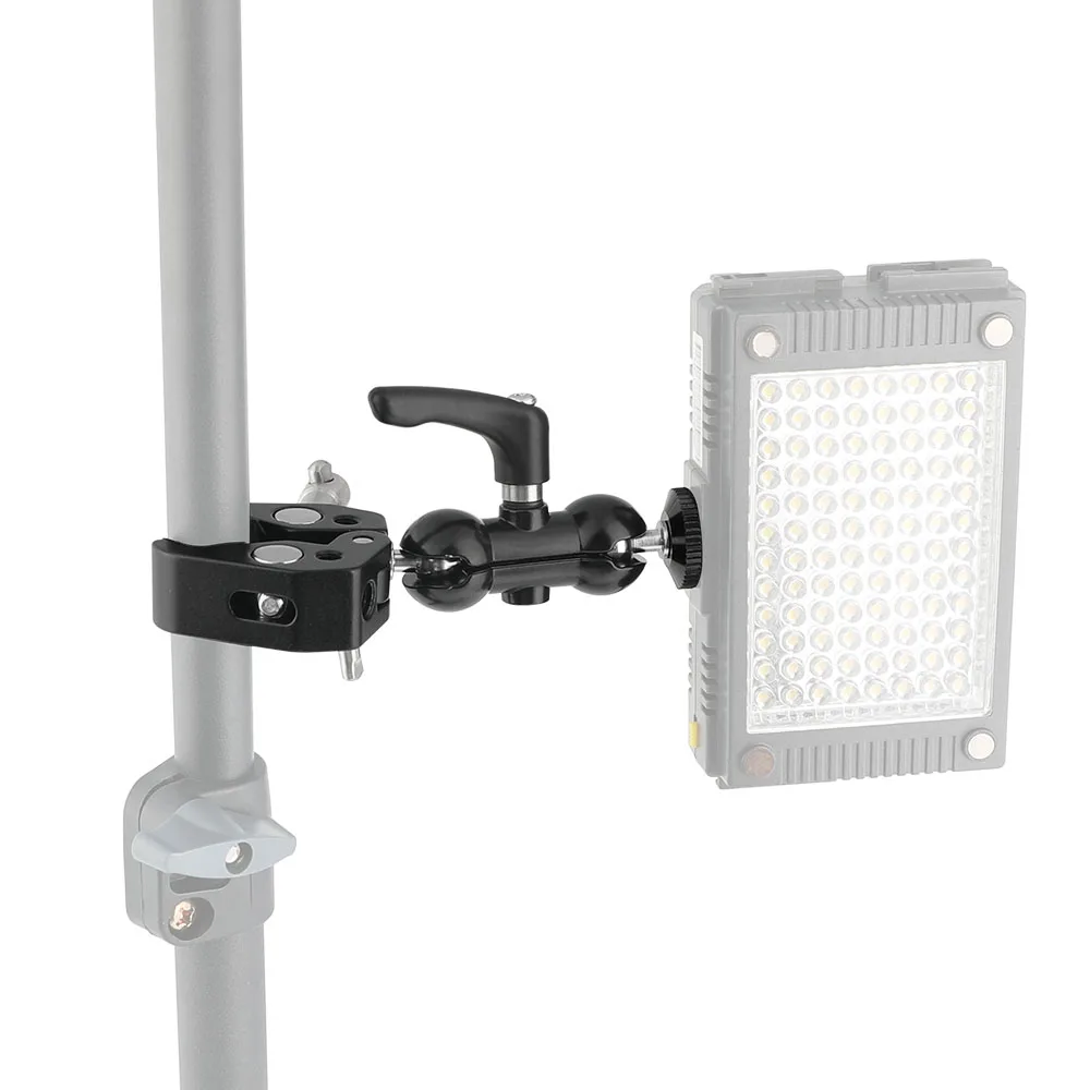 Morsetto Super granchio CAMVATE con attacco a testa sferica ruotato a 360 ° e filettature da 1/4 "per Monitor/luce LED/Action Camera/montaggio microfono