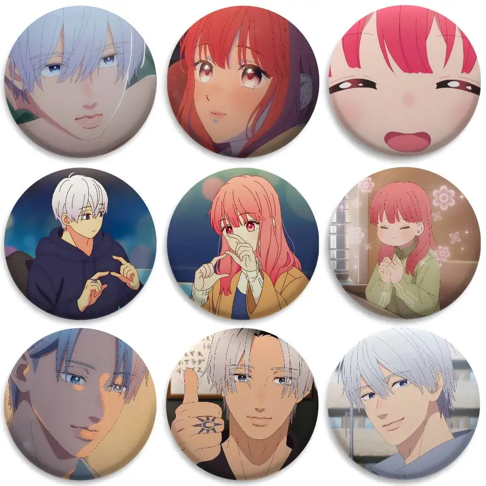 

A Sign Of Affection Anime Badges Round Exquisite Badge Brooches Creative Pins For Clothes Hat Backpack Gift Accessories