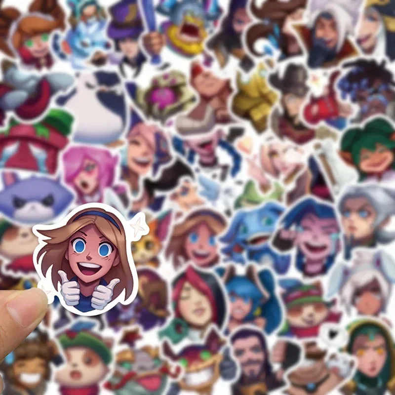 10/30/50PCS Cartoon League of Legends Funny Expression Stationery Sticker Shockproof Artistic School Supplies Collectibles