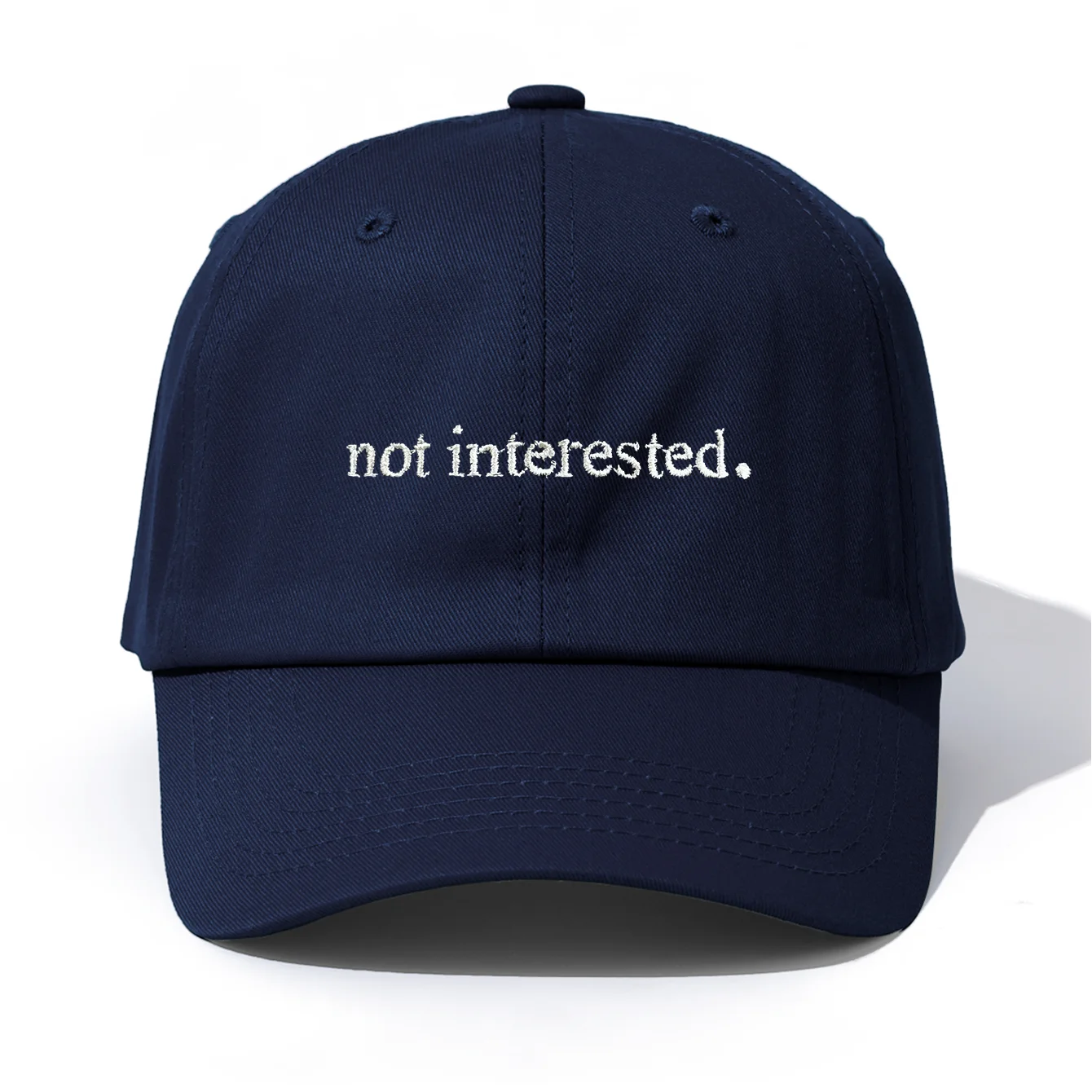 1pc Not Interested Embroidery Baseball Cap for Adults,Minimalist Retro Style Casual Soft Adjustable Dad Hat,Perfect As Gift