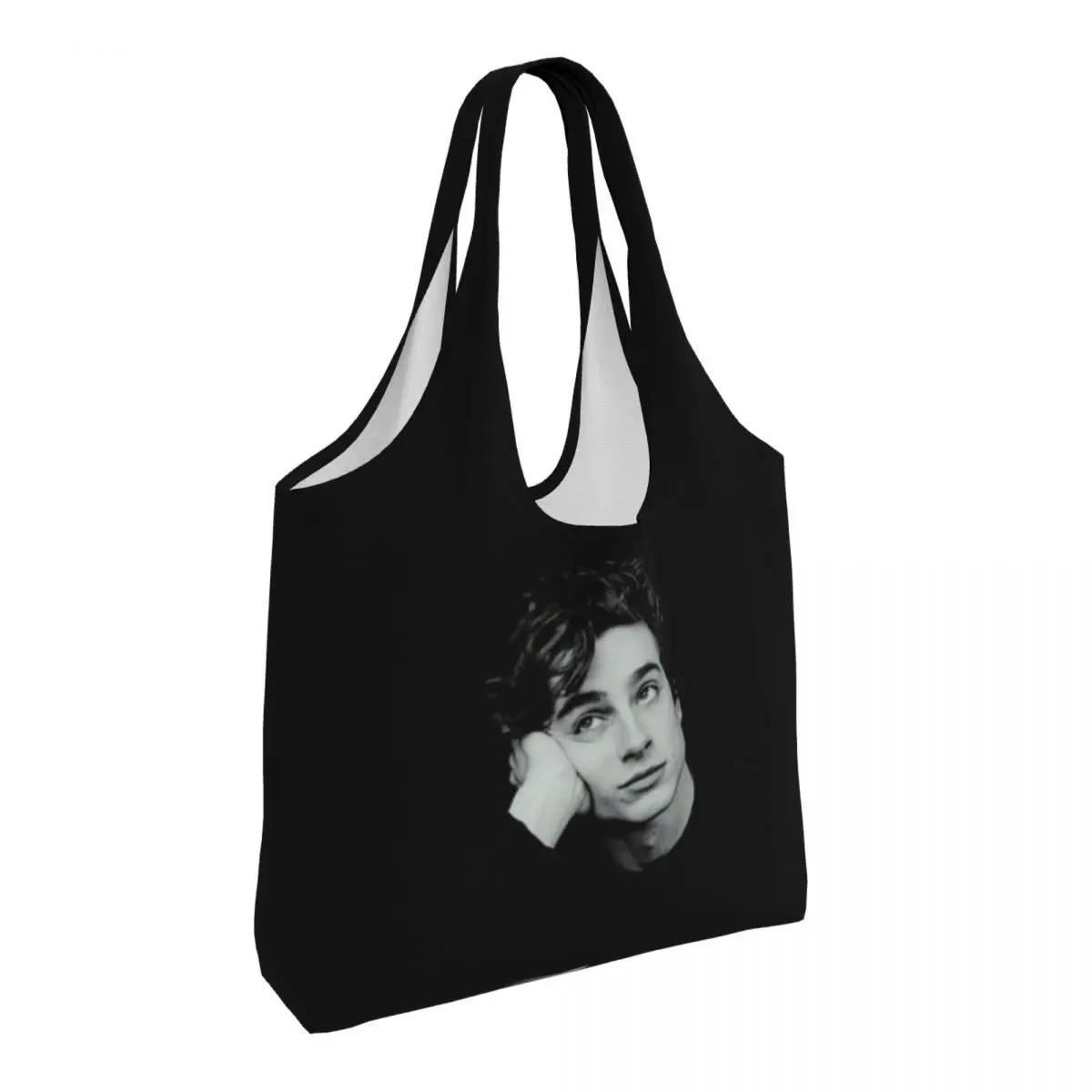 Timothee Chalamet Grocery Shopping Tote Bags Women Fashion 90s TV Actor Canvas Shoulder Shopper Bag Big Capacity Bags Handbag