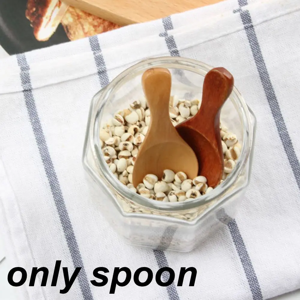 Home Living Natural Condiment Scoop Salt Wood Spoons Small Mini Coffee Tea Sugar Spoon