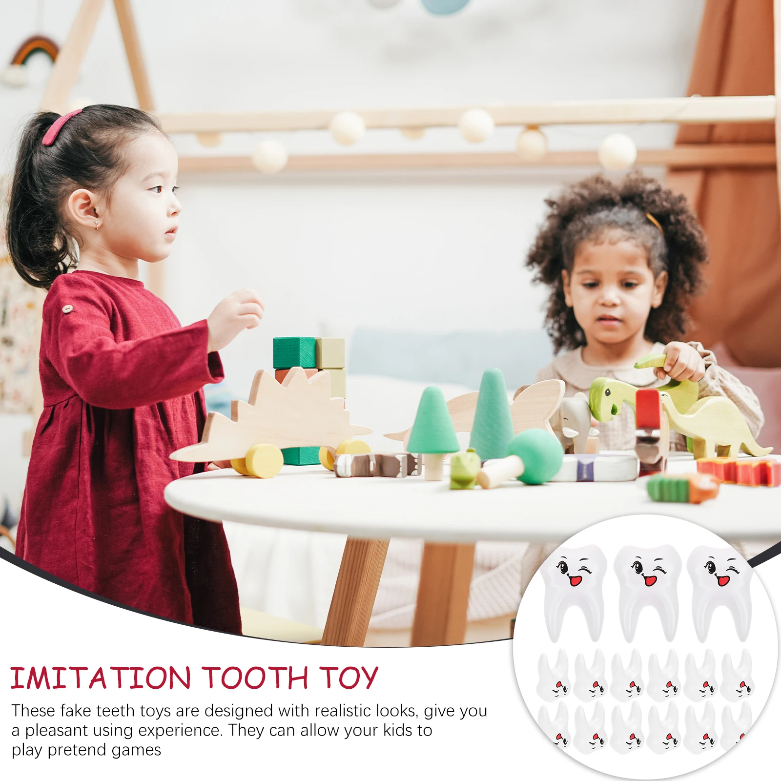 

15Pcs Plastic Teeth Fake Cartoon Gifts Educational Supplies Dental Pretend Play Accessories Fun Supplies