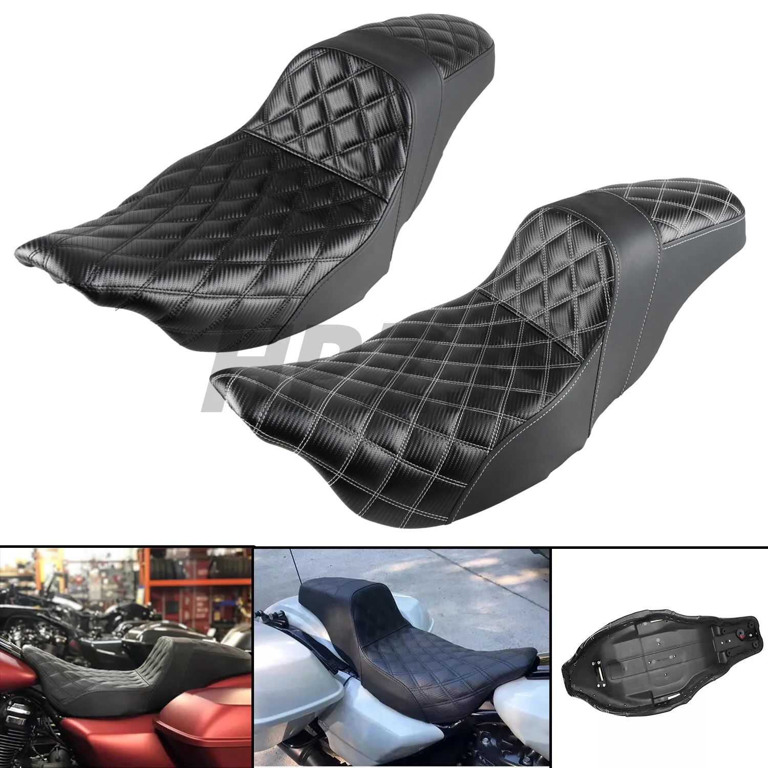 

For Harley Motorcycle Electra Street Road Glide Ultra Classic CVO Road King 08-23 Two Up Seat Front Rear Driver Passenger Seat