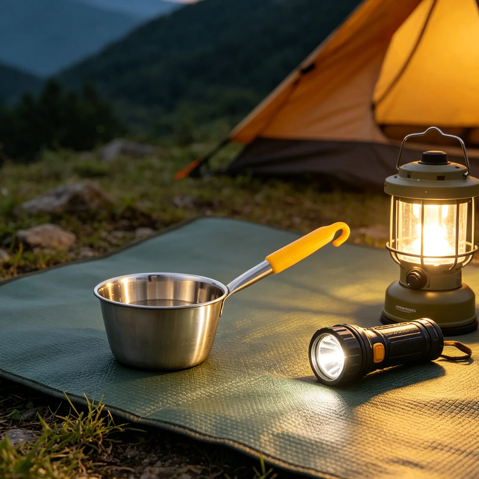 Camping Cooking Handle - Draagbare roestvrijstalen waterlepel met tuit, camping