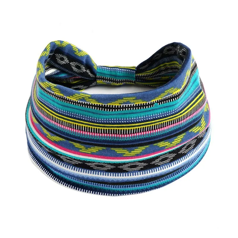 Women Hair Bandwidth Elastic Soft Wide Elastic Bohemian Headwear Hairbands Exercise Printed Hairbands Yoga Sports Hairbands