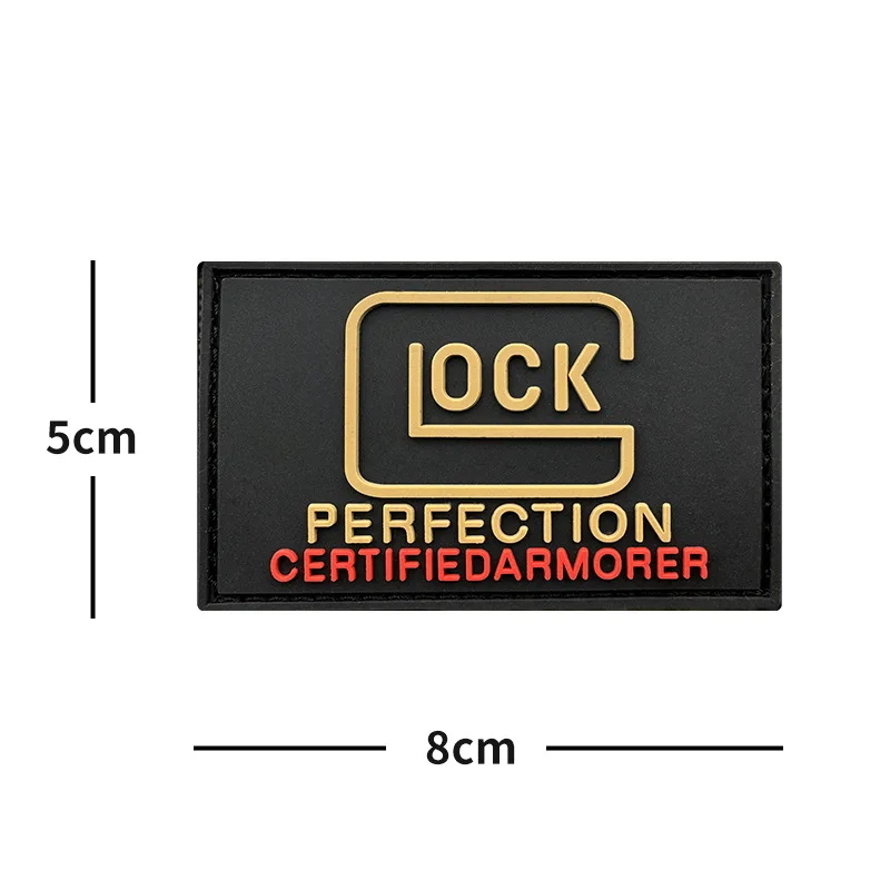 Danemark ge de moral Glock LOCK en PVC souple, autocollant tactique en caoutchouc tridimensionnel TecPerfect militaire extérieur SR