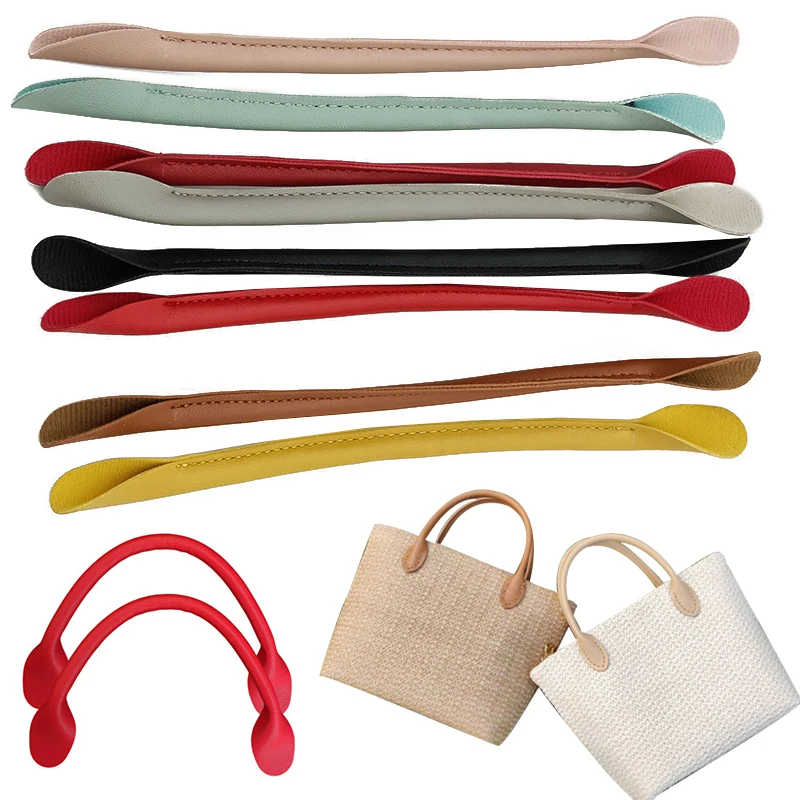 

1 pair 32cm Bag Handle PU Leather Handbag belt colorful Band Handle Strap DIY Bag Belt Handle Detachable Replacement bag belt