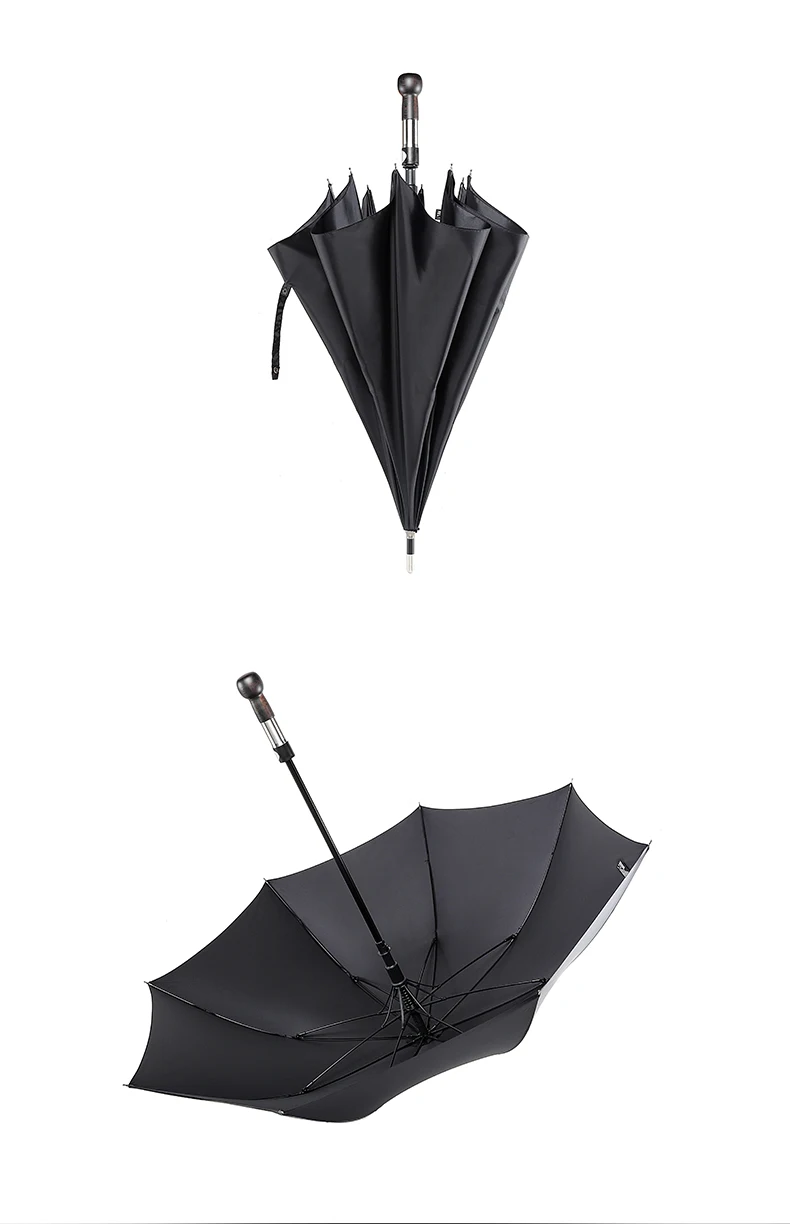 Long-handled Umbrella Business Weather and Rain Self-defense Umbrella Reinforcement Large Ultra-light Men's Dual-use