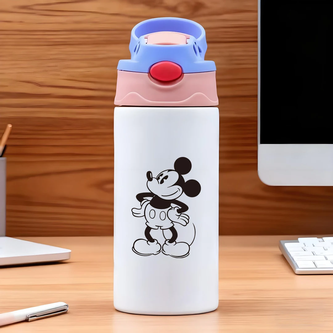 

Disney Mickey Mouse Classic Cartoon Design 304 Stainless Steel Cartoon Straw Cup Children's Water Cup New Year Gift