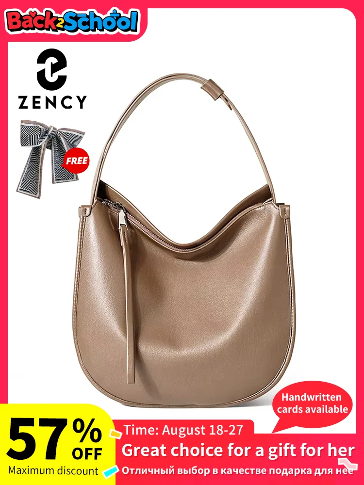 

Zency Women's Simple Fashion Designer Messenger Bag Genuine Leather Shoulder Handbag Large Capacity Tote Bag Hobo Cross for Work