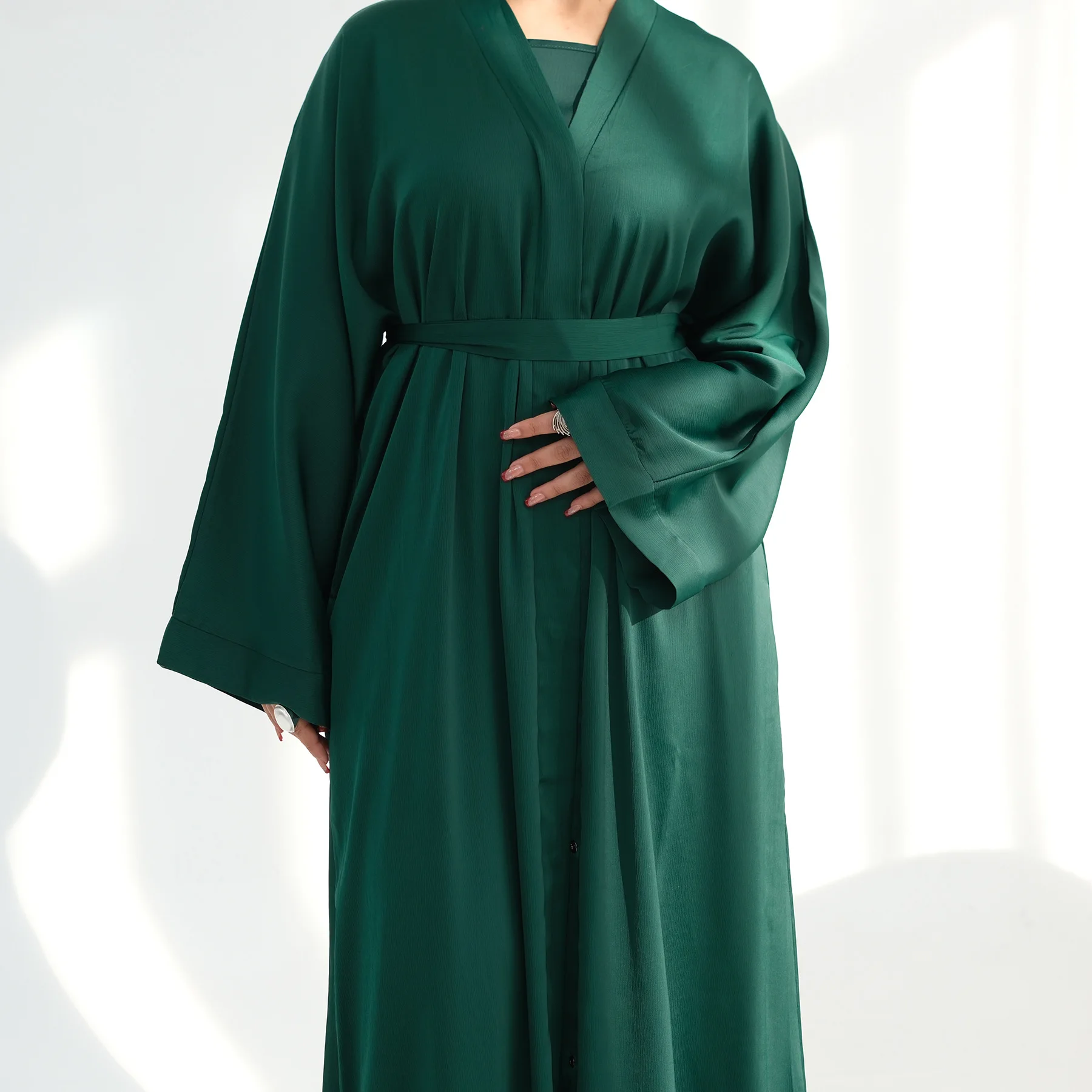 

Мусульманское длинное платье для женщин, кимоно, кардиган, кафтан, дубайская абайя, комплект из 2 предметов, турецкая исламская одежда, кафтан, джалабия, костюм для Рамадана