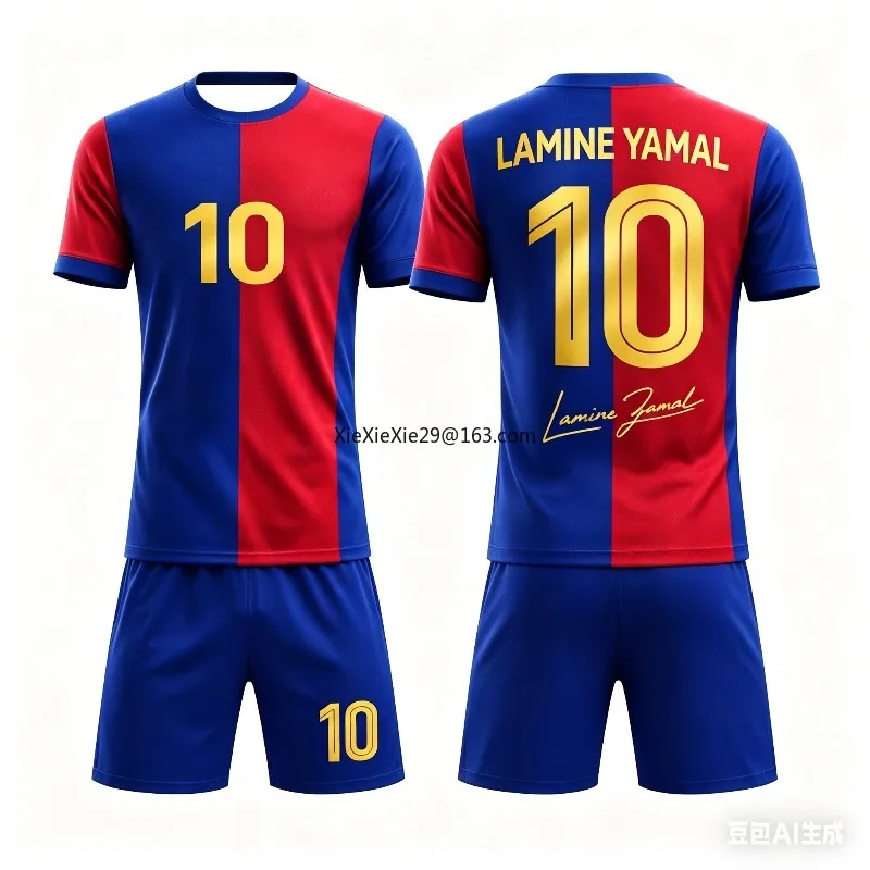 Conjunto de Camiseta y Pantalones Cortos de Fútbol 3D Transpirable para Niños y Adultos, Diseño AI Yamal No.10, Moda 2026, Ropa para Padres e Hijos