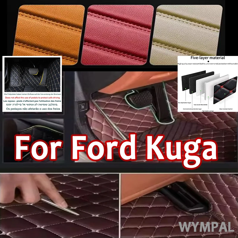 

Luxury Car Floor Mats For Ford Kuga 2008 2009 2010 2011 2012 Auto Leather Men Women Car Mats Custom Automotive Accessories
