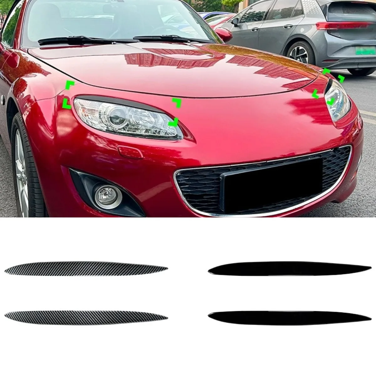 Para Mazda MX-5 NC Miata 2009-2015 Kits de estilo embellecedor de estilo de coche faro delantero párpados ceja faro decoración Kit de carrocería