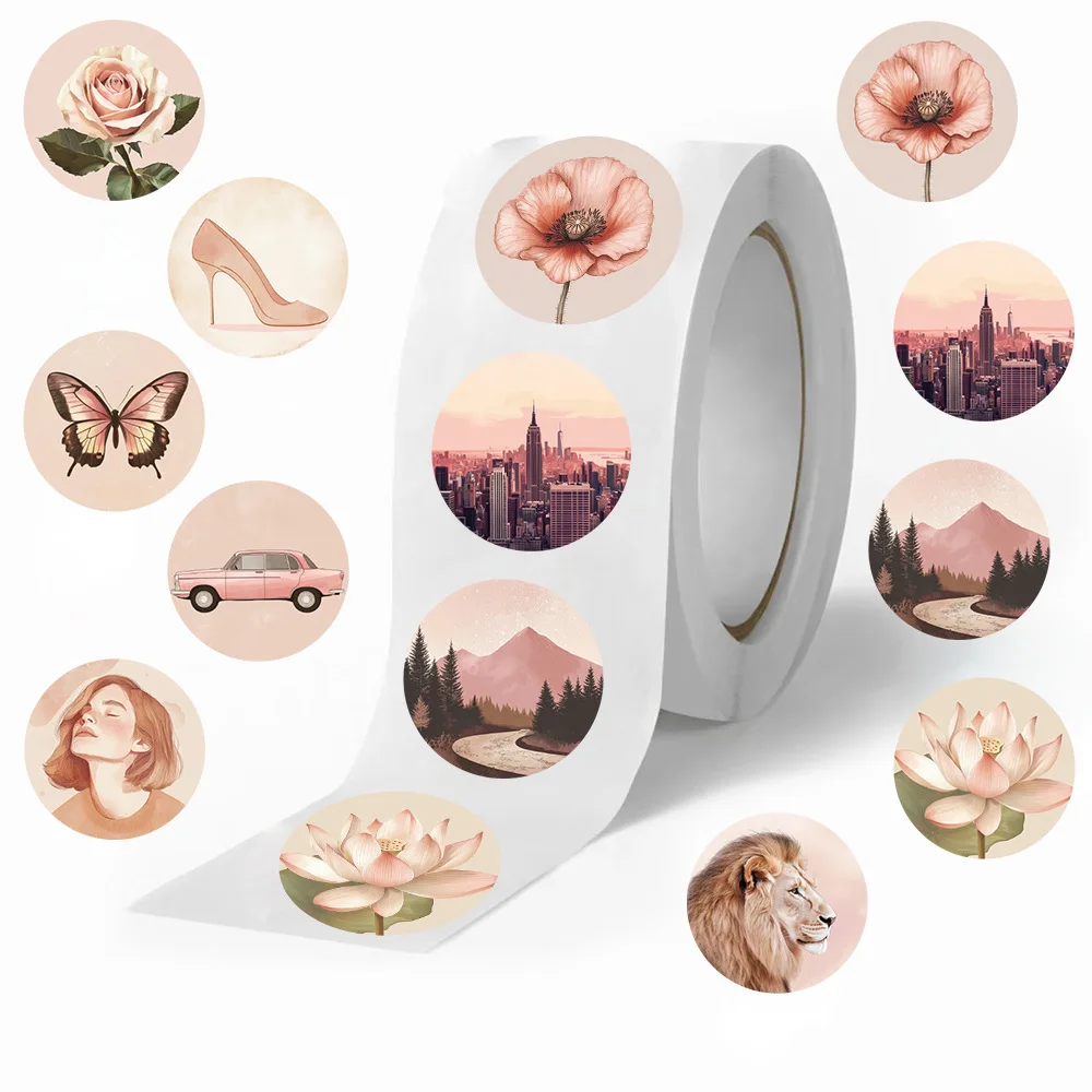 

500PCS Cartoon Retro Printing Roll Stickers DIY Guitar Phone Laptop Suitcase Water Cup Skateboard Planner Supplies Stickers