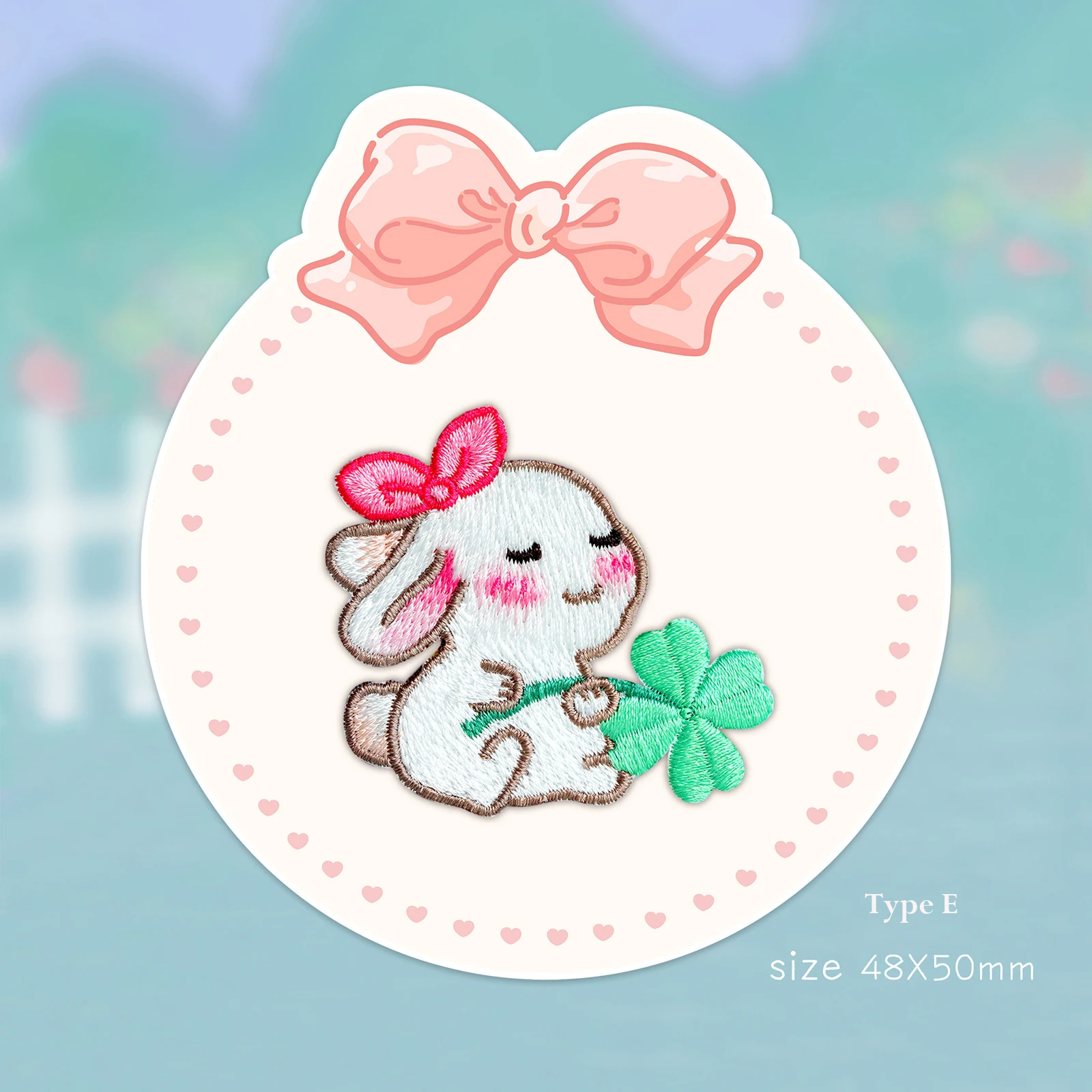 Japan Garten Kaninchen bestickte Patches für Mädchen Tasche Eisen auf Patches kleine Kleber Aufkleber für Kinder Kleidung Haarspange Designer – Detail 5