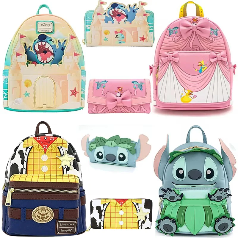 Loungefly Disney Stitch Luau Cosplay Womens Double Strap Shoulder Bag Purse Sandcastle Beach Surprise Backpack Wallet Gifts