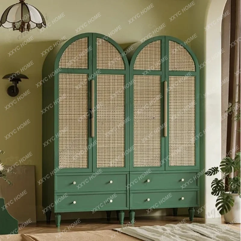 XXLuxury Rattan Small Wardrobes Tall Storage Women Portable Clothes Open Closet Organizer Teen Guarda Roupas