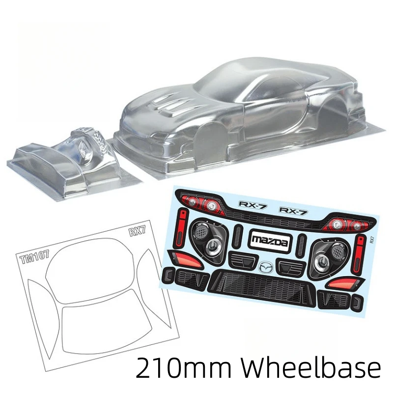 

1/10 Mini Mazda RX7 Clear body shell 165mm for 210mm Wheelbase On Road car Tamiya M Chassis Carten M210 MST