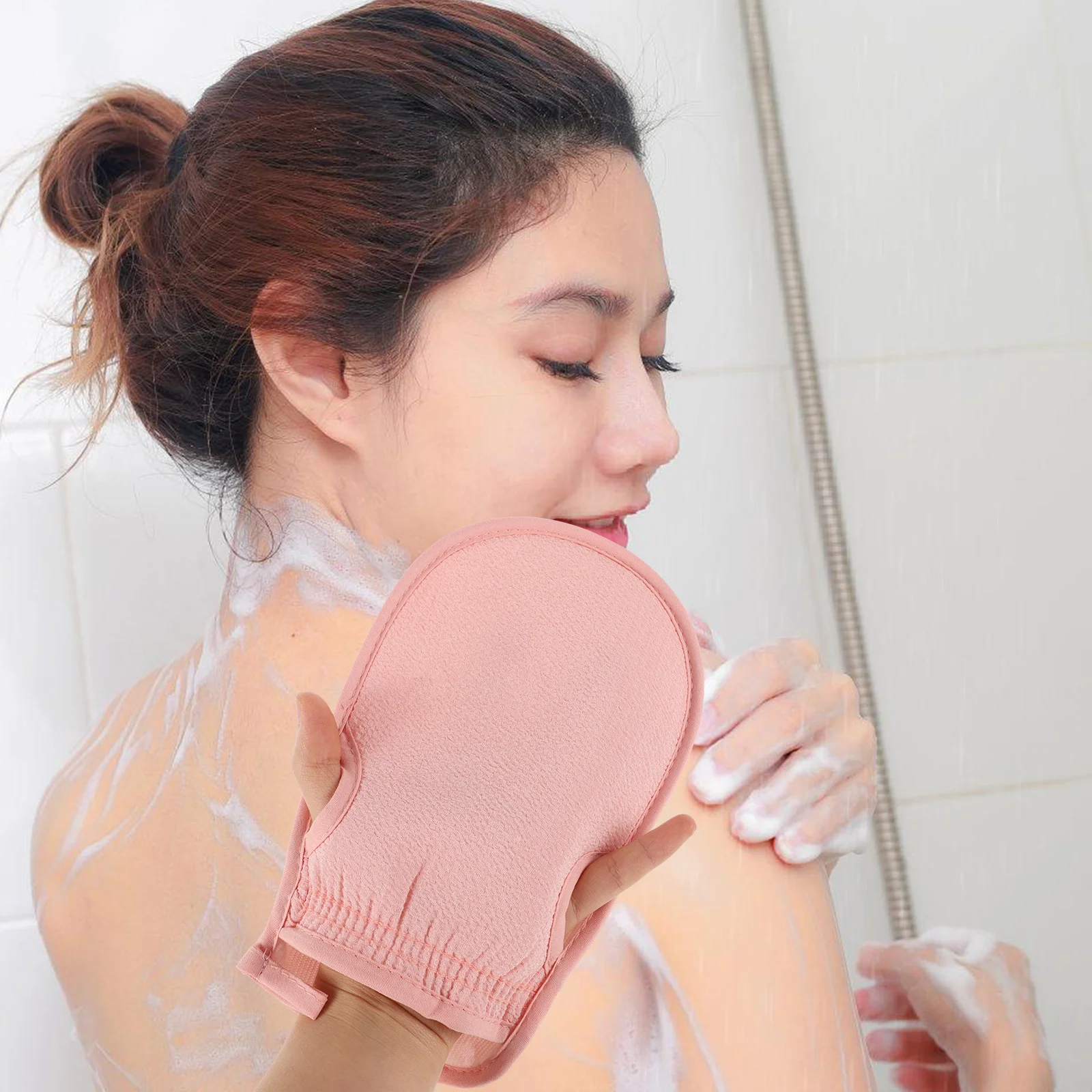 

2Pcs Exfoliating Shower Glove Double Sided Scrubber Bath Mitt Body Exfoliator Deep Cleansing Skin Care Accessory