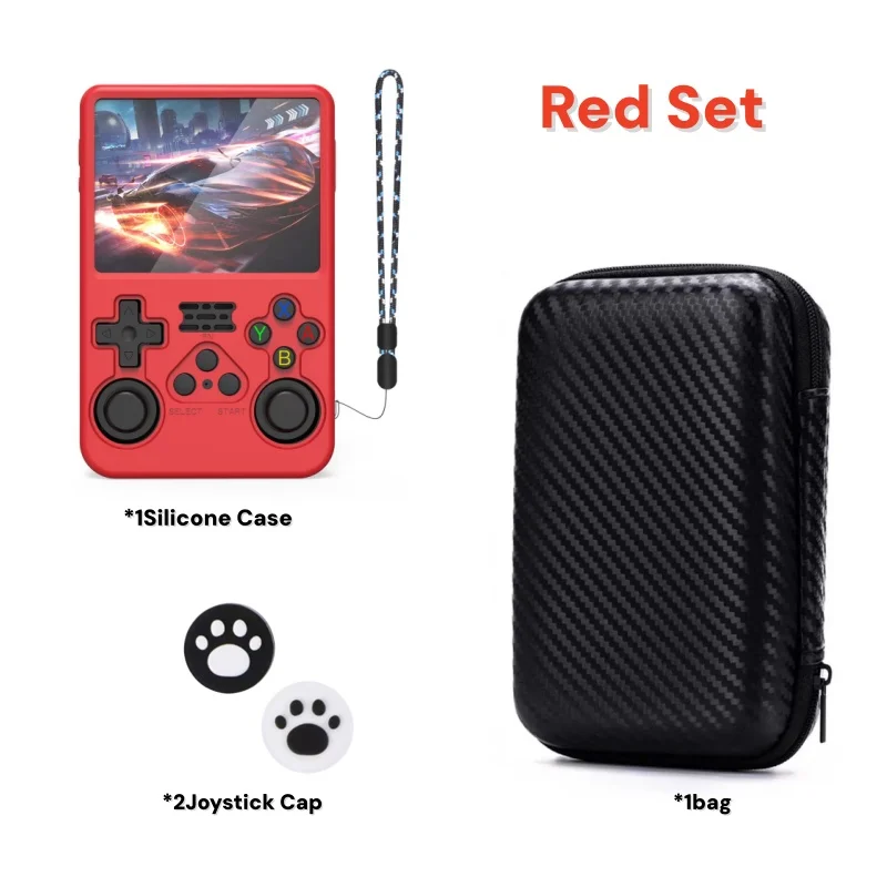 4 IN 1 for R36S Game Console Storage Bag &  Joystick Cap & Silicone Case for Game Accessories view 4