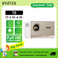 BYINTEK PLATO T5 1080P Projector 4K 1000ANSI Smart Android 9.0 ProfessionalBass Wifi 6 Projetor Office Home Theater  Projectors