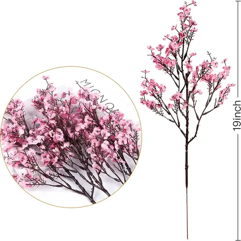 인공 꽃 벚꽃 Gypsophila 가짜 식물 DIY 웨딩 부케 화병 홈 장식 축제 저렴한 주방 액세서리
