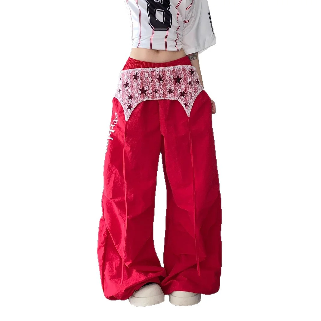 سراويل المظلة النسائية منخفضة الارتفاع للشتاء هاي ستريت مخملية بقصة عادية كبيرة الحجم في الهواء الطلق وبسيطة ومريحة ومبطنة بالصوف ومقاومة للرياح #5