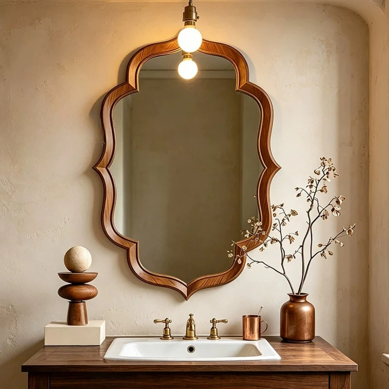 Bathroom Luxury Mirror Makeup Aesthetic Vanity Girls Vintage Modern Mirror Iving Room Living Room Spiegel Wand Home Decorations