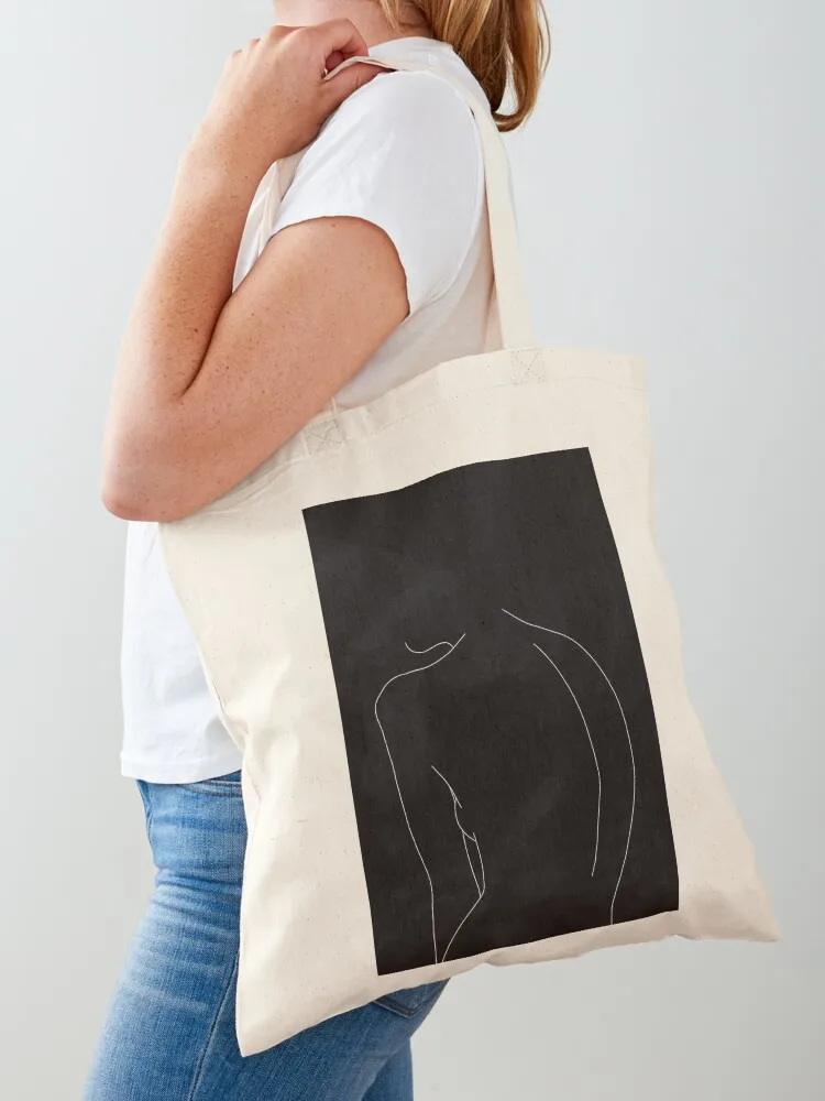 Nude back line drawing illustration - Alex Black Tote Bag tote bags men hand bag ladies Custom bag Canvas Tote