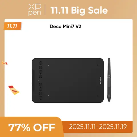 Deco mini7 7x4.3 Inch Graphics Tablet with 16K Pressure Level xp-pen