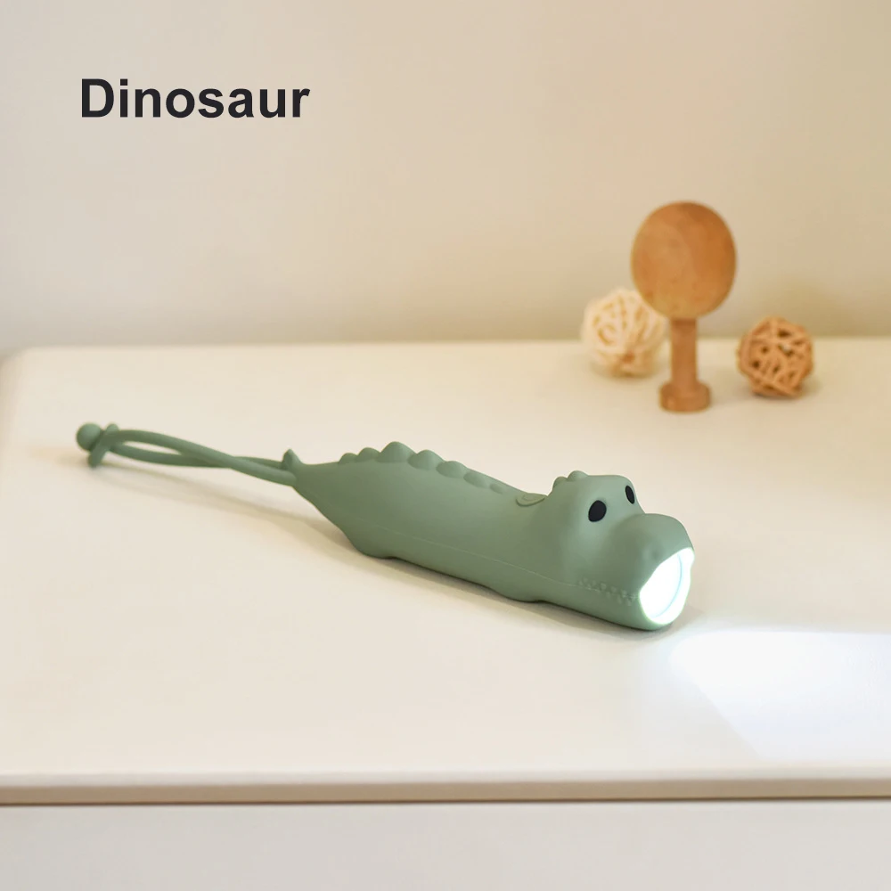 GGbingo Animal flashlight, rabbit, dinosaur, white cat, polar bear, silicone flashlight, led emergency lighting