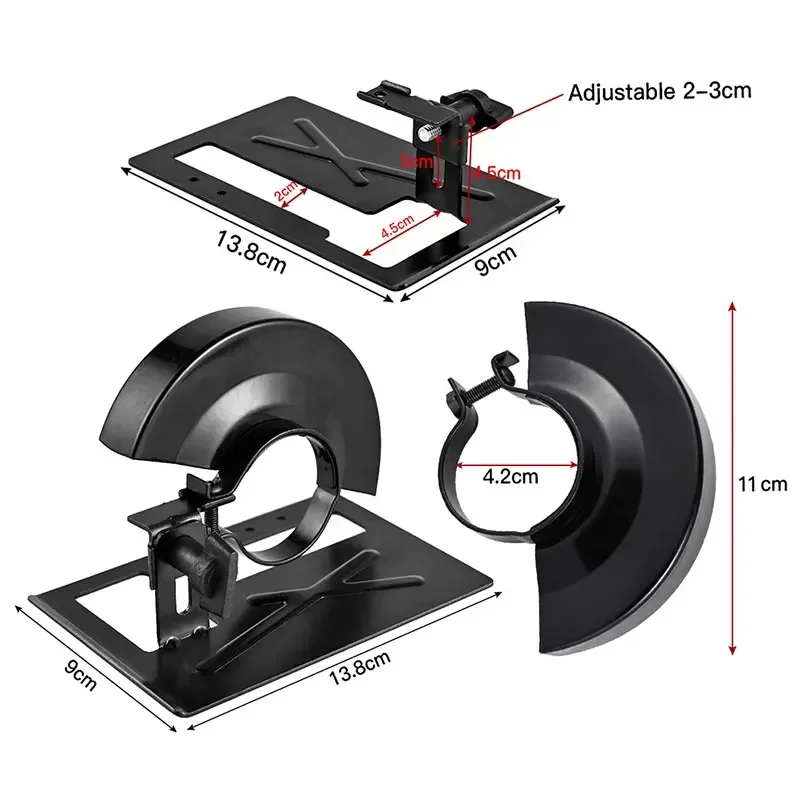 Angle Grinder Converter To Cutting Machine Electric Circular Saw Bracket Base Adjustable Black Base Bracket For Angle Grinder