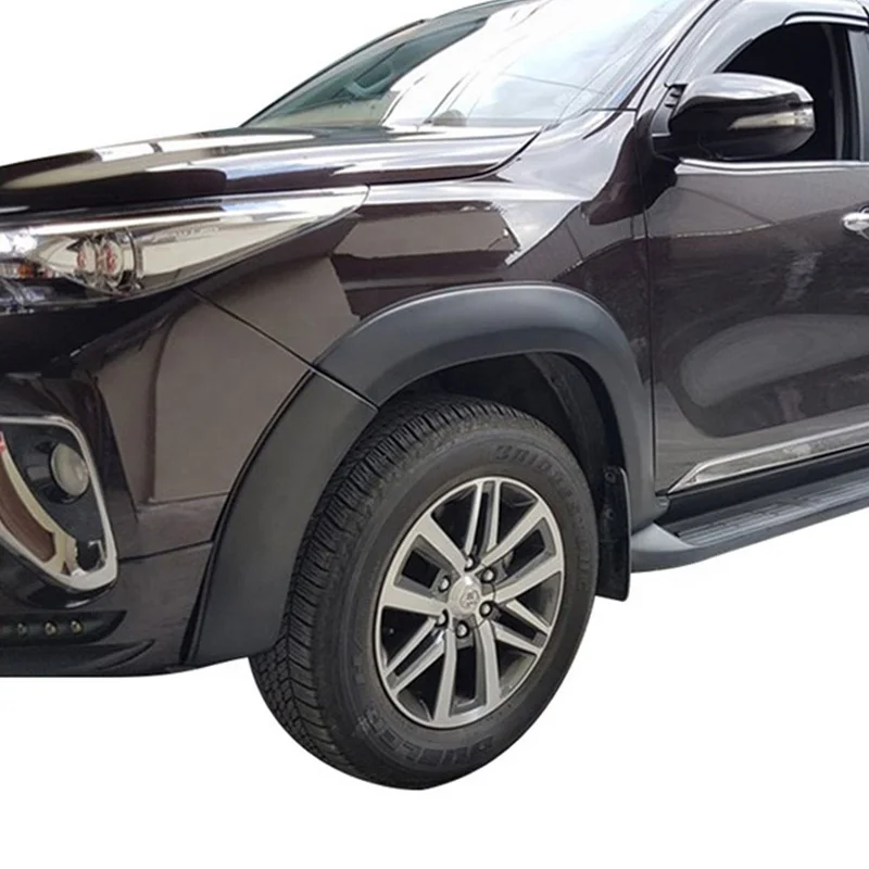 ABS smooth matte black Oem design wheel arch fender flare for Toyota Fortuner SW4 2015 2016 2017 2018 2019 accessories