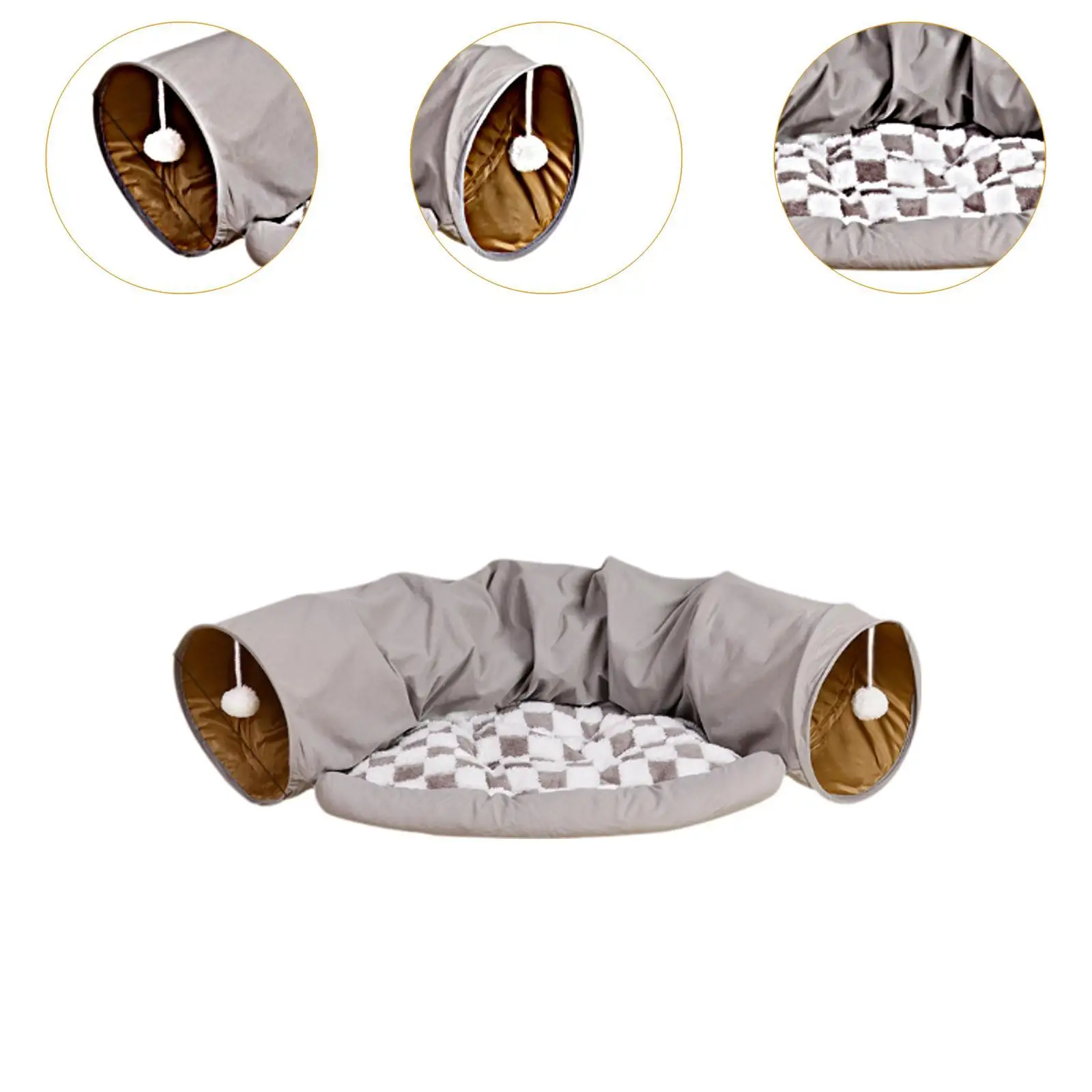 Winter Warm Cat Tunnel Bed Top Pet Tunnel Kitty Training Playground Cat Tunnel Nest Interactive for Outdoor Bunny Cats