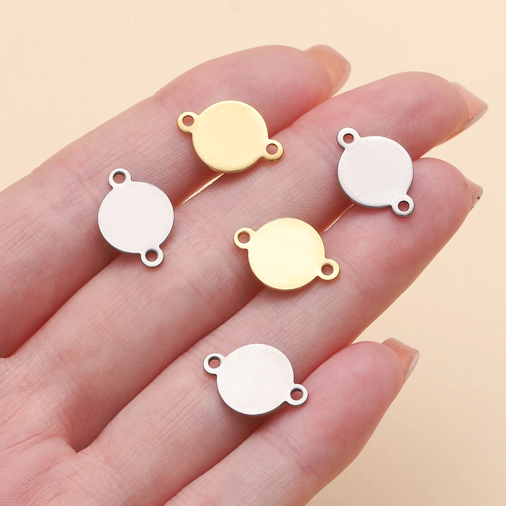 10/20Piece/Pack Stainless Steel Dog Tag Double Hole Hexagon Charms Pendants For DIY Necklace Jewelry Making Accessories
