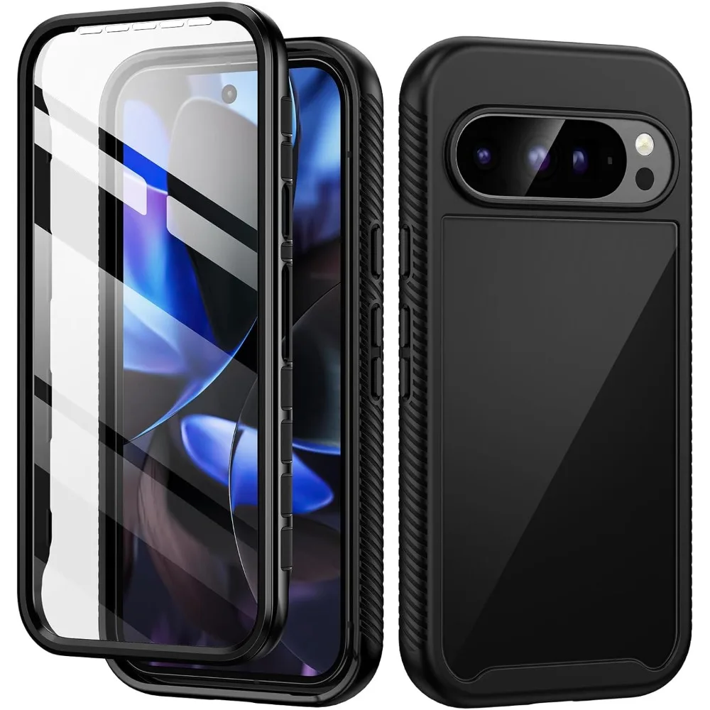 

Прочный бронированный прозрачный противоударный чехол для Google Pixel 9 7 8 Pro XL 9A 6A 7A 8A со встроенной защитной пленкой для экрана, жесткий прозрачный чехол из ПК