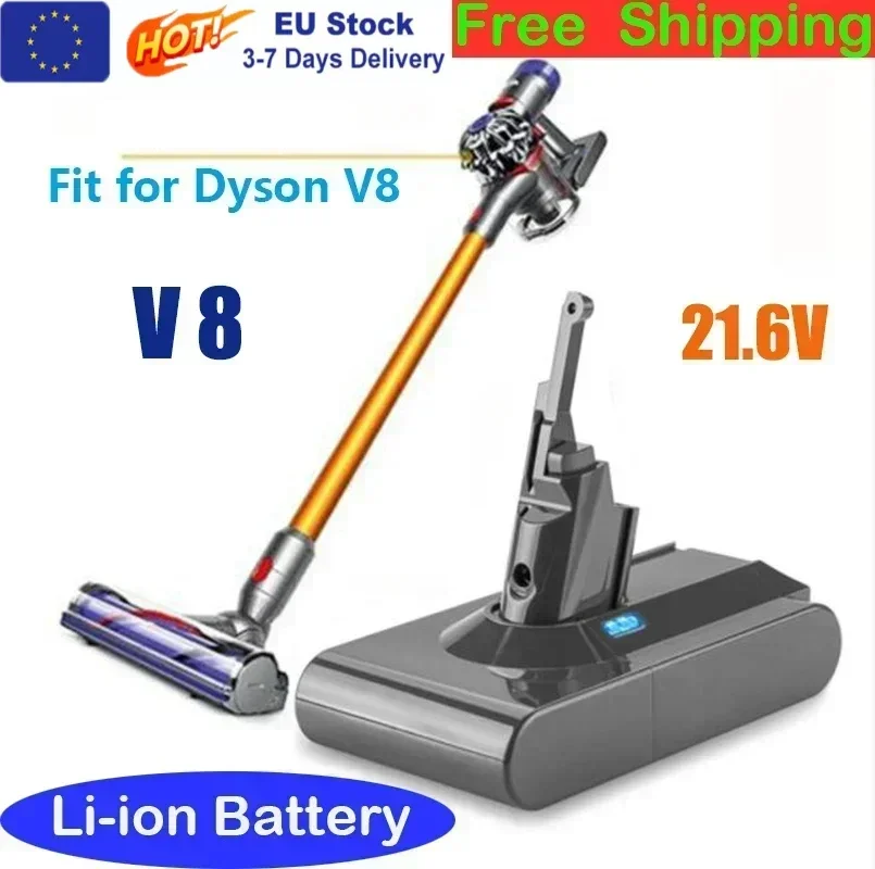 Batería de repuesto Dyson V8 21,6 V 12800mAh para aspiradora de mano Dyson V8 Absolute sin cable batería Dyson V8