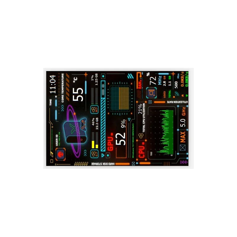 미니 ITX 케이스용 DIY 컴퓨터 온도 모니터링 CPU GPU, 3.5 인치 IPS USB 보조 디스플레이, AIDA64