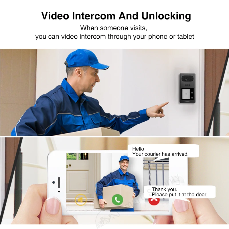 Dahua Original 1080P Video Intercom Smart Outdoor Doorbell IC Card Unlock Night Vision DoorCamera VTO3211D-P1/2/4-S2 1/2/4Button