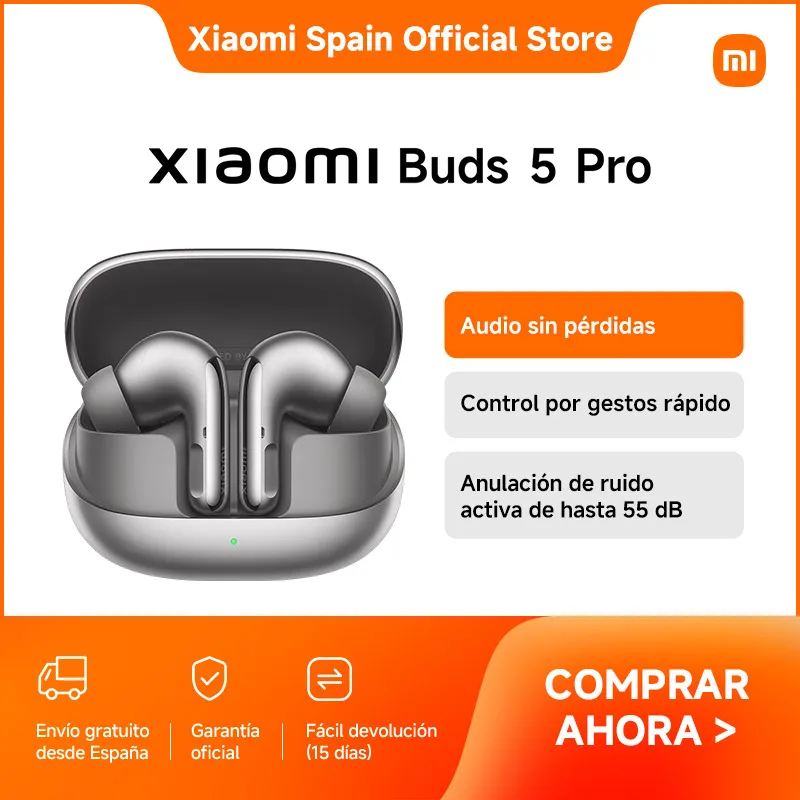 Oficial | Xiaomi Buds 5 Pro, Audio sin pérdidas, Anulación de ruido activa de hasta 55 dB, Control por gestos rápido