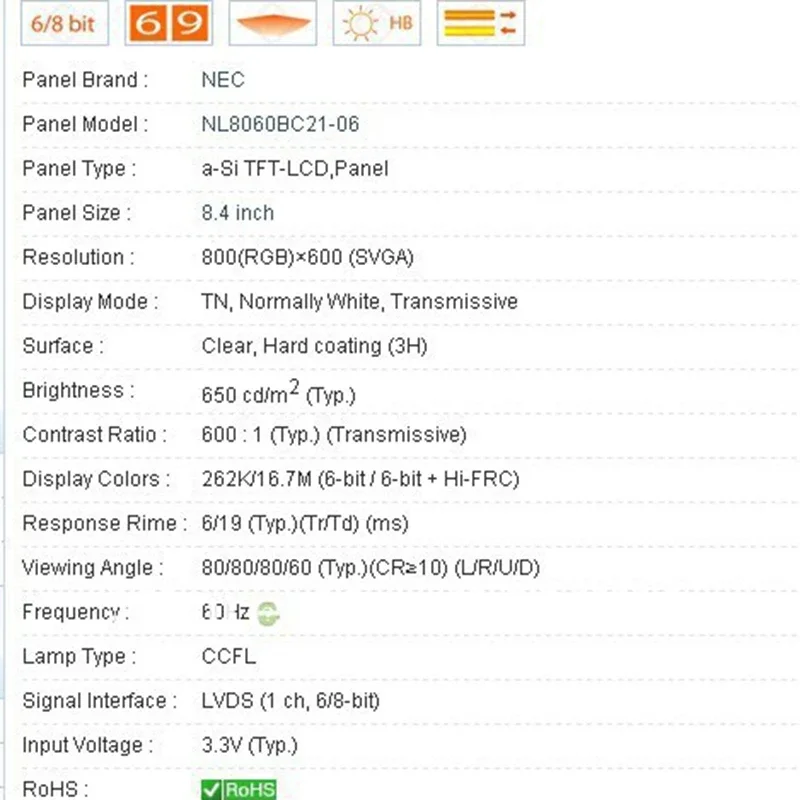 NL8060BC21-06 8.4 INCH Industrial LCD,new&A+ in stock, test working  before shipment